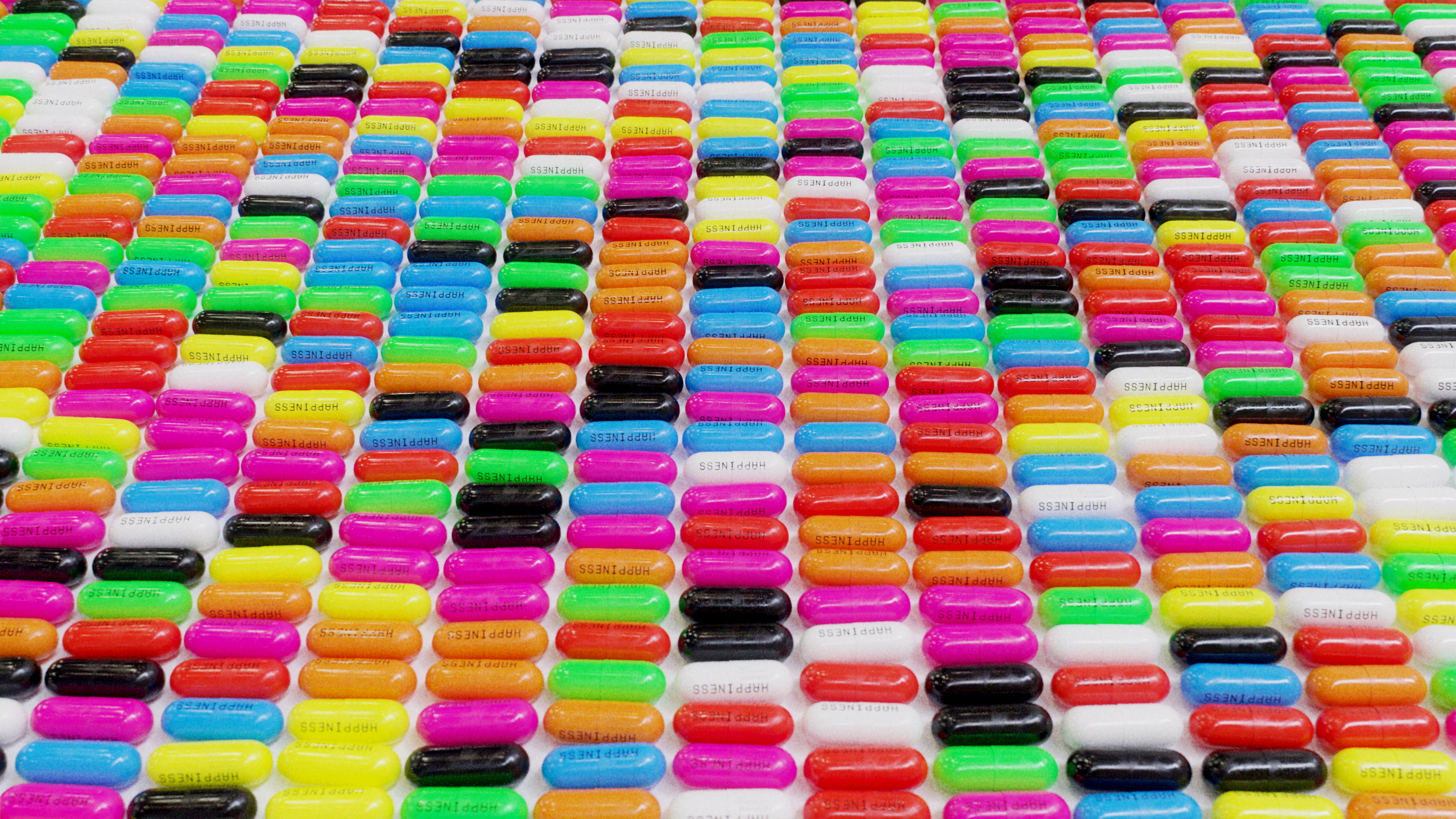 An array of brightly coloured pills