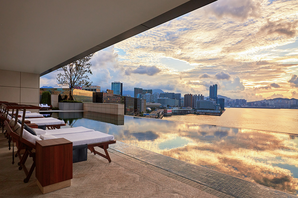 pool with skyline view