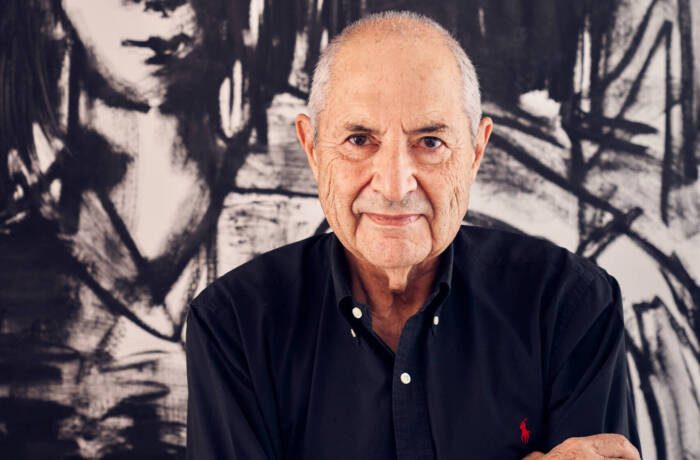 Dakis Joannou with Live Painting of Dakis and Lietta, 2018, by George Condo.