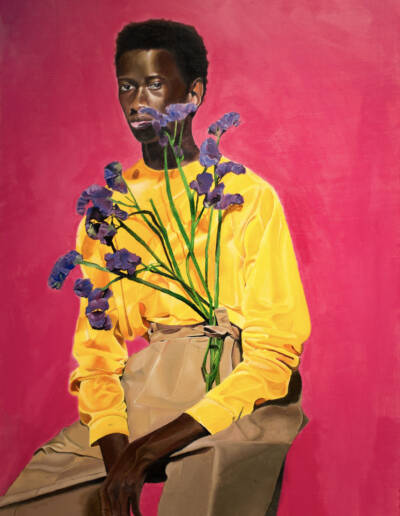 a man with a background wearing yellow